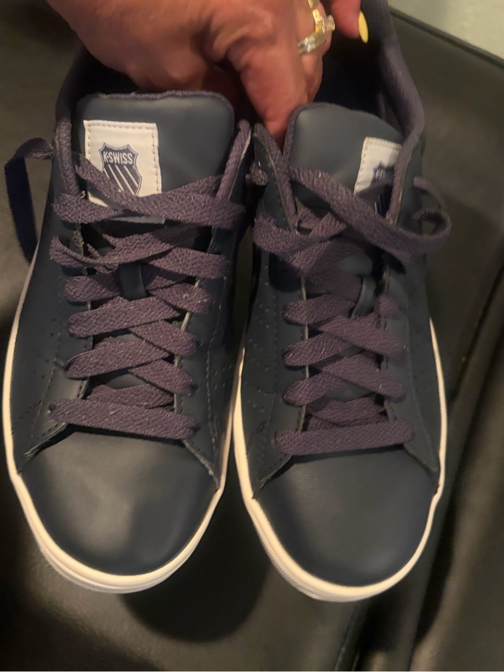 K-Swiss Men's Navy Low-Top Sneakers with White Trim